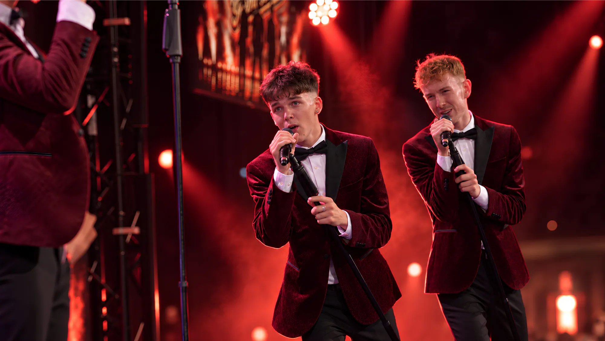 Two members of Remixed Remastered performing close to the audience